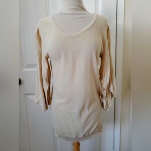 Stella McCartney Cream Cotton Balloon Sleeve Knit Tunic Top Women's Size M 10